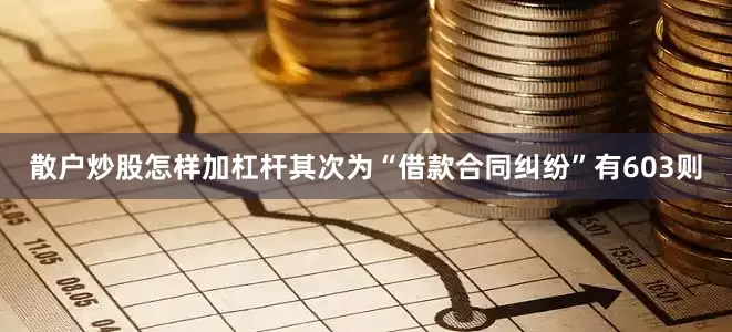 散户炒股怎样加杠杆其次为“借款合同纠纷”有603则